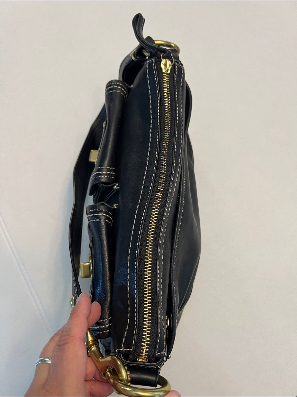 COACH LEGACY 65th ANNIVERSARY BLACK DOUBLE TURNLOCK F12868 Y2K SHOULDER BAG - Picture 11 of 16